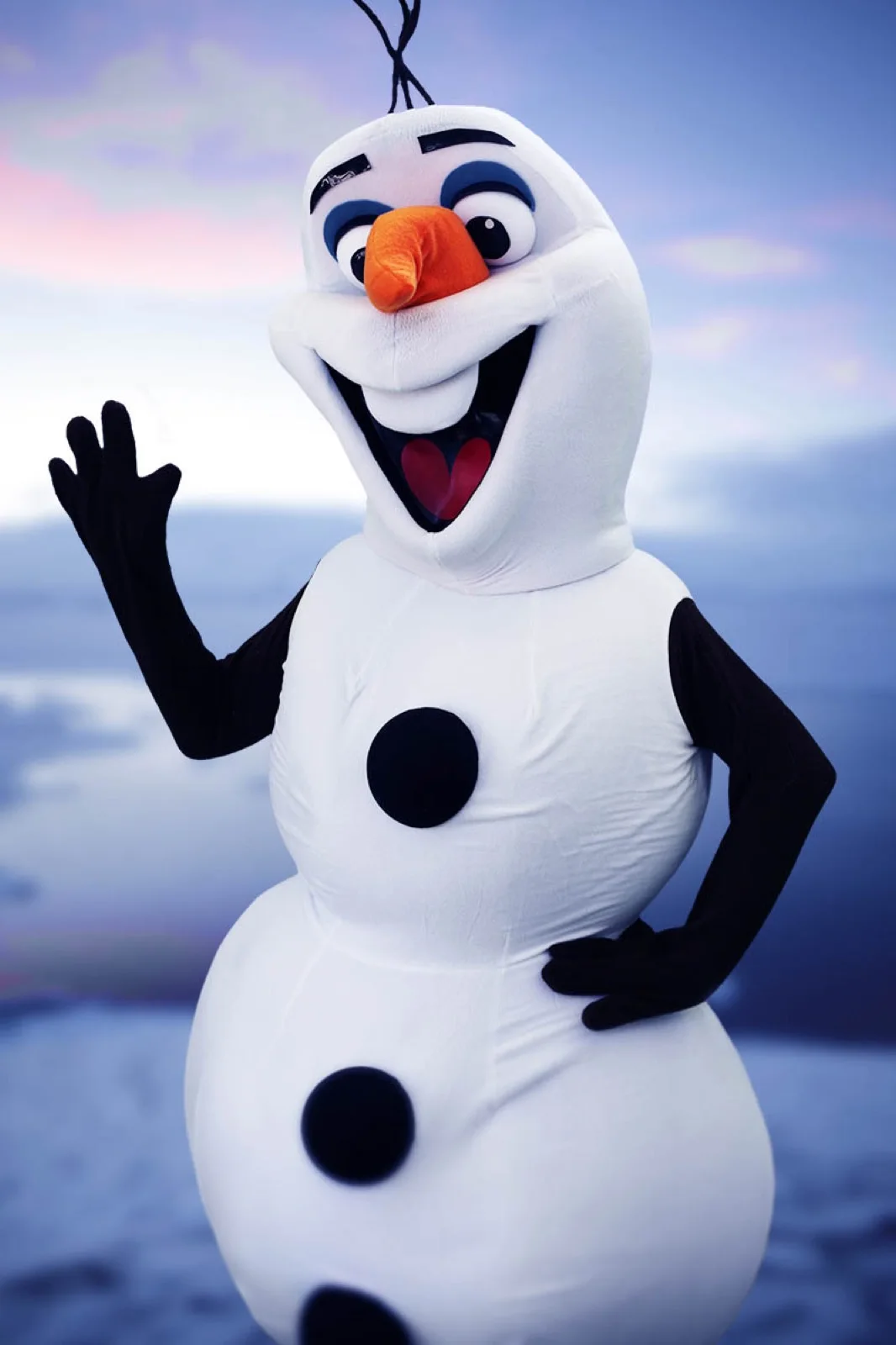 Snowman party character in Philadelphia
