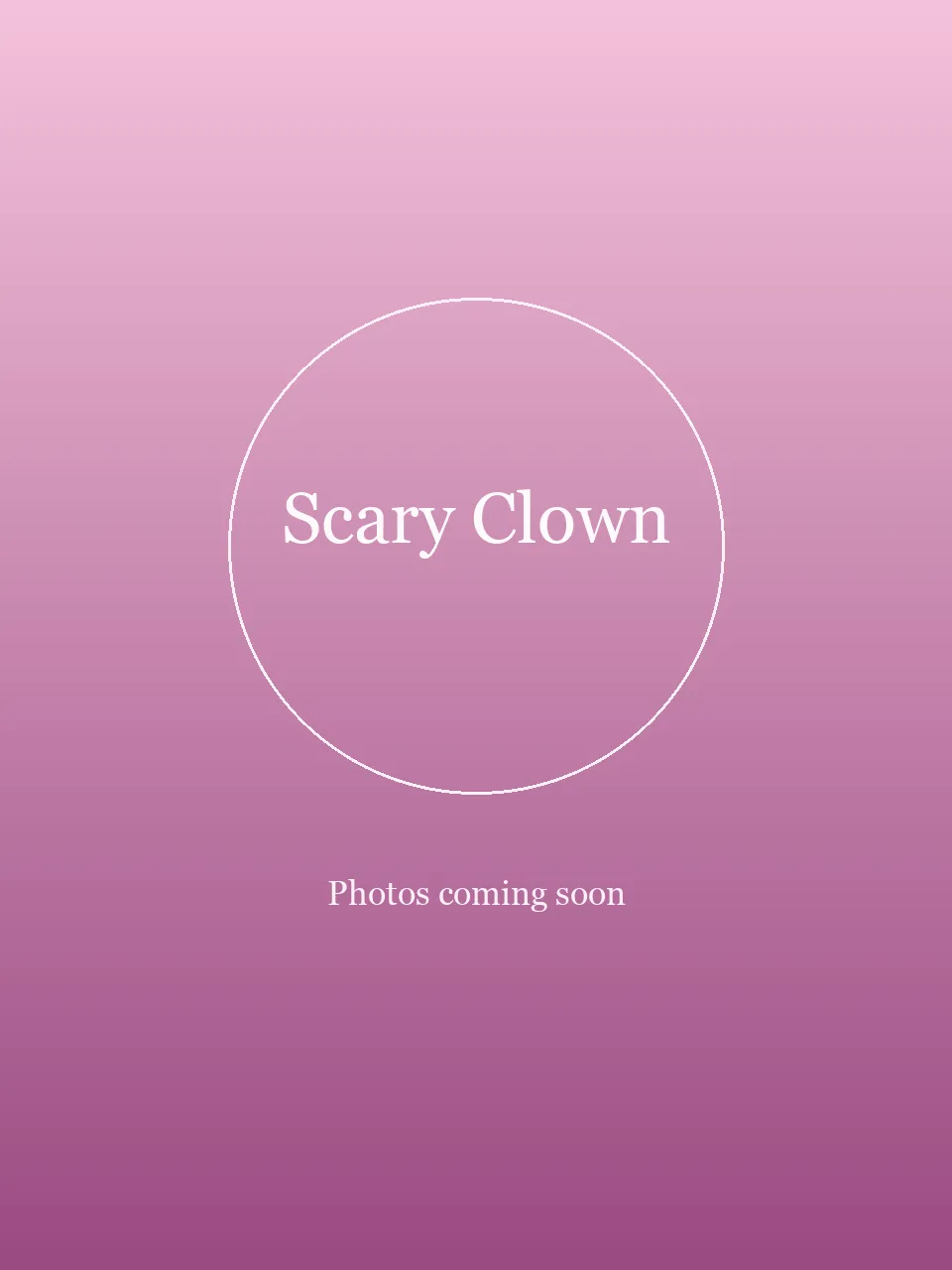 Sinister Circus Clown party character in Philadelphia